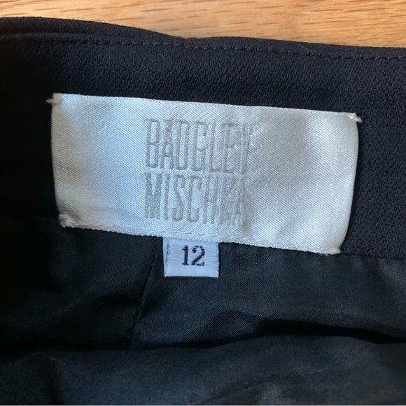 Badgely Mischka Black 100% Wool High Waisted Black Skirt Size 12 - Picture 4 of 8